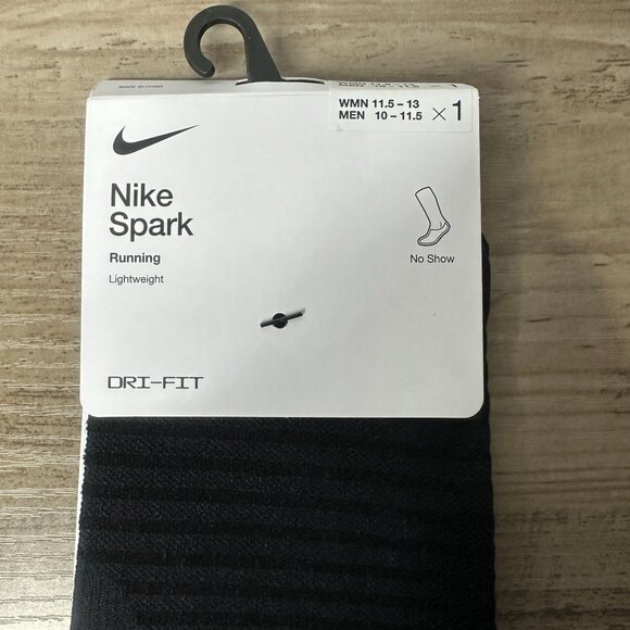 NWT Nike Unisex Spark Lightweight No Show Run Socks Black Size Large (DA359-010) - Picture 2 of 10